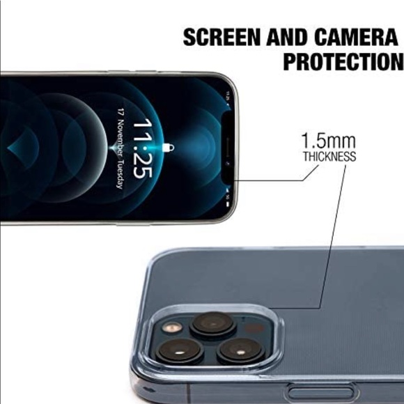 Crystal Clear Compatible W/iPhone 12Pro Case 5.4in - Picture 5 of 9